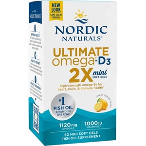 Nordic Naturals Ultimate Omega 2X Mini 1120 mg | With Vitamin D3 [60 Гел капсули]