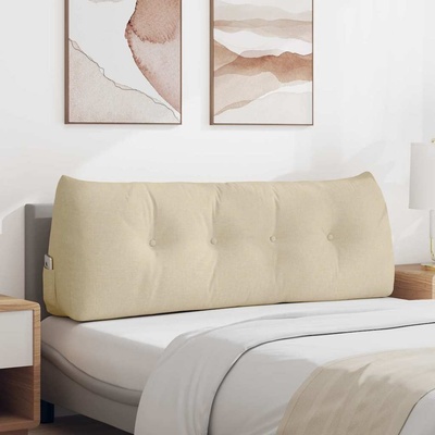 vidaXL Възглавница за гръб Крем 140 x 24 x 50 см текстил (42014506)