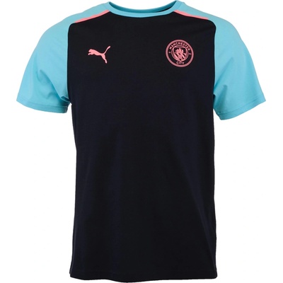 Puma pánske futbalové tričko MCFC CASUALS čierna vetlomodrá ružová