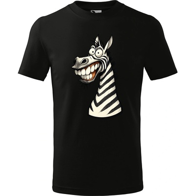 Handel detské tričko Usmiata zebra čierna