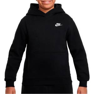 Nike Детски суичър Nike Kid's Sportswear Club Fleece Pullover Hoodie - Black / White (704-6169-0212)