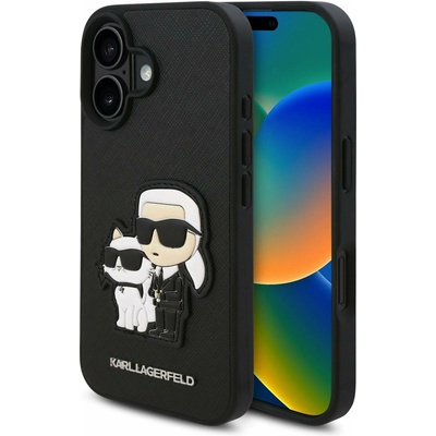 KARL LAGERFELD PU Сафиано Karl and Choupette Заден Калъф за iPhone 16 Черен Karl Lagerfeld | Lilav | ЖЕНИ | UNI