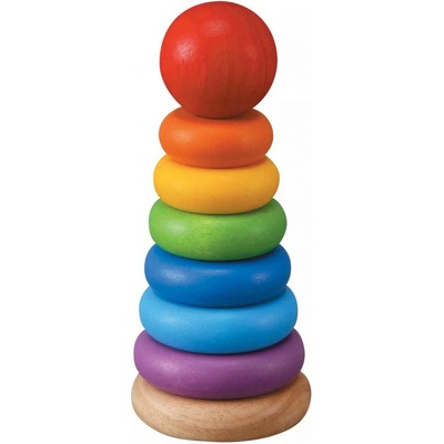 PlanToys Stohovací kroužky - přírodní