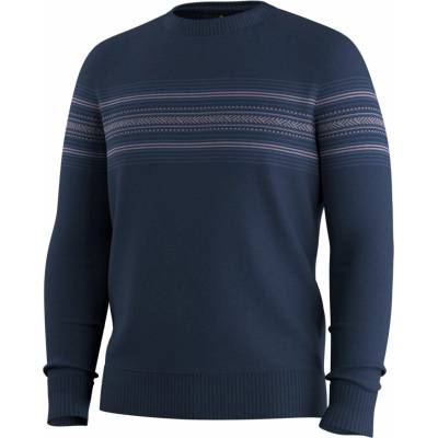 Smartwool M Sparwood Stripe Crew Sweater Deep Navy