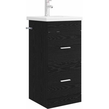 vidaXL Баня с мивка Черен дъб 42 x 40 x 84, 5 см Инженерна дървесина (890697)