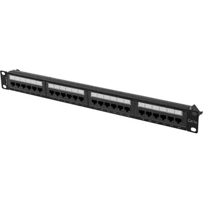 Lanberg Пач панел, Lanberg patch panel 24 port 1U 19" CAT. 6a utp black (PPUA-1024-B)