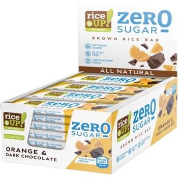 RiceUP! Brown Rice Bar Zero Sugar [20 x 18 грама] Тъмен шоколад с портокал