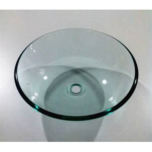 Inter Ceramic Мивка за баня ICB 042T, Inter Ceramic, монтаж върху плот, стъкло, 42x42x13.5см (042T)