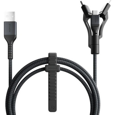 Nomad Kevlar NM01325185 univerzálny opletený, PD 100W USB-A / USB-C / Lightning / micro USB na iPhone/iPad/MacBook/AirPods,1,5m, čierny