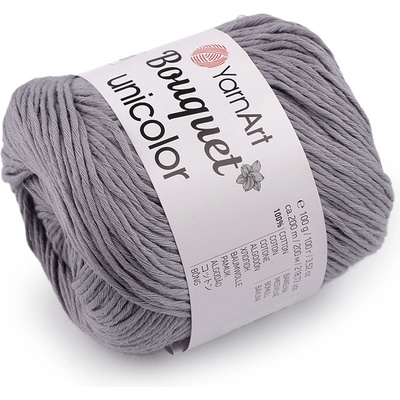 Bavlněná pletací příze Bouquet Unicolor 100 g, střední, 12 (3203) šedá světlá