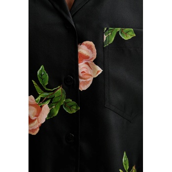 Nanushka Копринена риза Nanushka дамска в черно със свободна кройка с класическа яка NW25PFTP05798 (NW25PFTP05798)