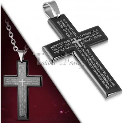 Talitha Колие с черен кръст с молитва