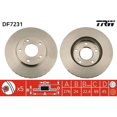 TRW Brzdový kotúč DF7231