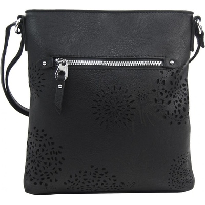 Bella Belly crossbody dámska kabelka v kvetovanom dizajne 5432-BB čierna