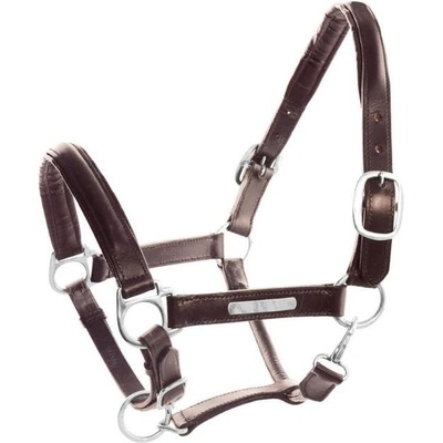 Kožená ohlávka UMBRIA EQUITAZIONE se štítkem na jméno brown – Zboží Dáma