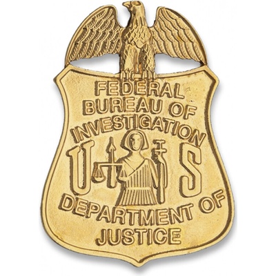 Odznak US Federal bureau of investigation (FBI) - zlatý