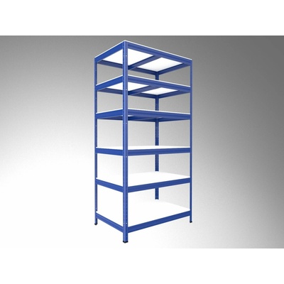 Biedrax Regál do špajze 50 x 75 x 210 cm, modrý, 6 políc biele lamino 12mm, 200 kg na policu