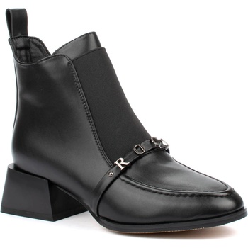 Черни дамски боти от еко кожа и ластик на свода