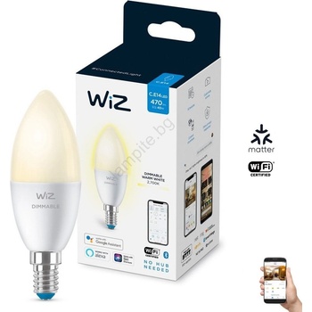 Philips LED Димируема крушка C37 E14/4, 9W/230V 2700K CRI 90 Wi-Fi - WiZ (WI0006)