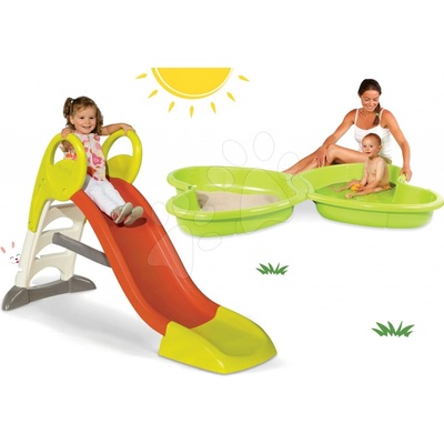 Smoby set skluzavka pro děti Toboggan KS a pískoviště s vodotryskem 310262-6