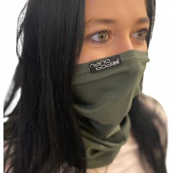 Nano šátek multifunkční s kapsou na filtr khaki