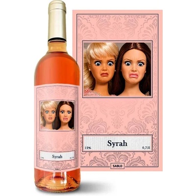 Sablio Šokovaná Barbie - Meme Barbie Syrah ružové suché víno 12 % 0,75 l (čistá fľaša)