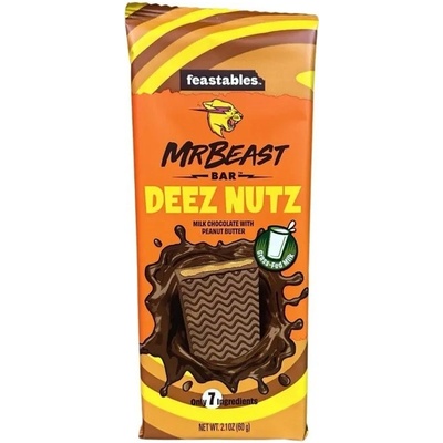 Feastables MrBeast Deez Nuts mléčná s náplní z arašídového másla 60 g
