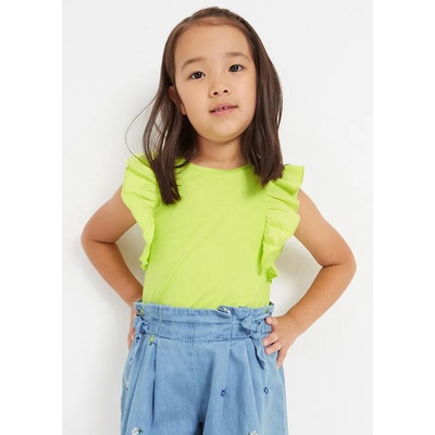MAYORAL Тениска с къс ръкав с воали за момиче в цвят лайм Майорал