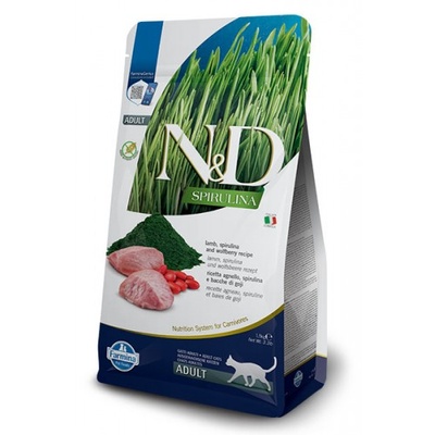 N&d cat grain free spirulina lamb & wolfberry adult - пълноценна храна, за котки над 1 година, с агнешко, спирулина и годжи бери - 1500 гр pnd0150077