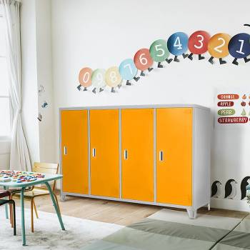 Carmen Метален шкаф Carmen CR-1605-4 JZ - Сив / оранжев (3580180_2)