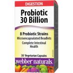 Webber Naturals Probiotic 30 billion / 8 Probiotic Strains / Пробиотик, 30 млрд. активни пробиотици, 8 пробиотични щама, 30 капсули Webber Naturals (3216 WN)