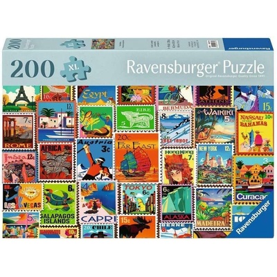 Ravensburger Пъзел Ravensburger от 200 XL части - Марки от пътувания (7012001371)