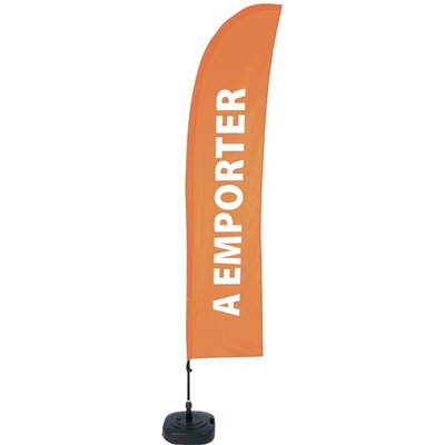 Jansen Display Beach Flag Budget Wind Complete Set Take Away Orange French ECO, 1010 x 4305 mm