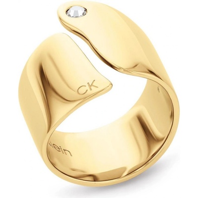 Calvin Klein pozlacený prsten s krystalem Cherished 35000663 – Zboží Mobilmania