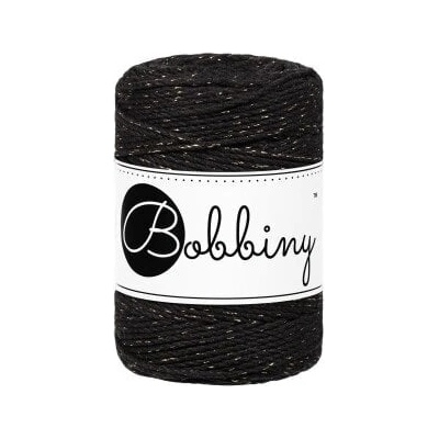 Bobbiny 3PLY Macramé Rope 1, 5 mm 100 m Golden Black юта (TD-E077)