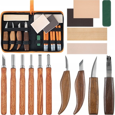 Dláto na dřevo Craftec sada 16 ks s pouzdro