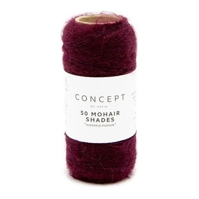 50 MOHAIR SHADES Katia Farby 50 MOHAIR: 40 tmavá vínová