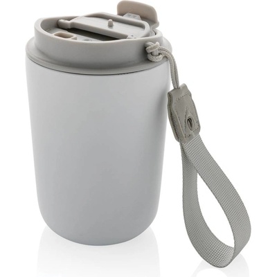 Cuppa z RCS Termohrnček recyklovanej nerezovej ocele s lanyardom biela 380 ml