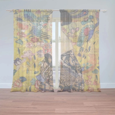 Sablio Záclony Dáma s vejárom - Gustav Klimt: 2ks 150x250cm