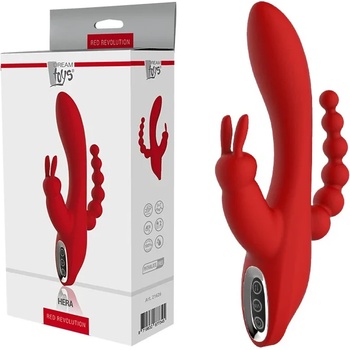 Вибратор за тройна наслада, 21см. - Red Revolution Hera (DREAM21626)