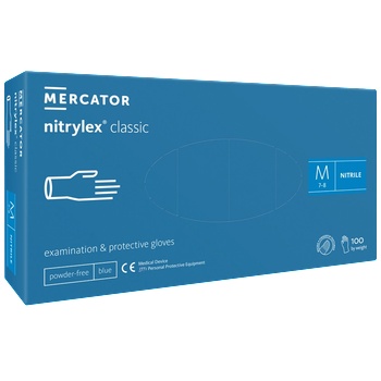 Image 1 of Mercator Medical Сини нитрилни ръкавици Mercator Nitrylex без талк в онлайн магазин www. vvmstore. com (103295)