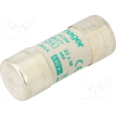 HAGER LF525M Pojistka: tavná; aM; 25A; 690VAC; kulatý,průmyslová; 22x58mm