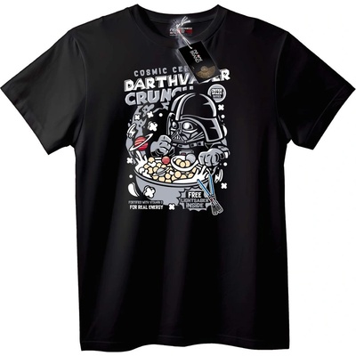 NOONEBRAND Тениска Darth Vader Космически Зърнени Храни - M, White