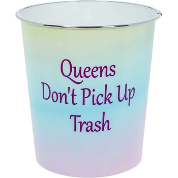 6, 35 л пластмасово кошче за боклук с надпис "Queens don't Pick Up Trash
