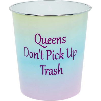 6, 35 л пластмасово кошче за боклук с надпис "Queens don't Pick Up Trash