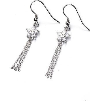 DELIS Дълги сребърни обеци 925, jw708, модел цвете, родиево покритие (jw708)