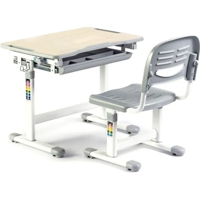 O1S RFG Ученически чин Ergo Tech B201 розов, MDF плот, PP седалка и облегалка, метални регулируеми във височина крака