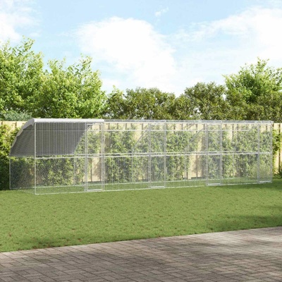 vidaXL Klec na kuřata 800 × 200 × 200 cm ocel a PE stříbrná 9799.3381109