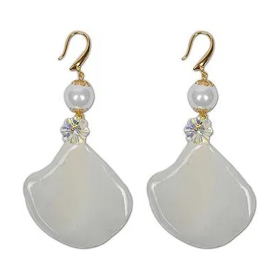 Dannyra Обици с естествена орхидея, кристали Swarovski и перли Marry Me with Orchids Dannyra Jewels