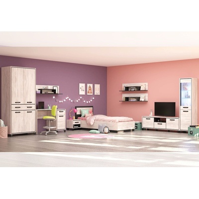 Голд - Аполо Модулно детско обзавеждане Евелин 2 дъб бланко / антрацит